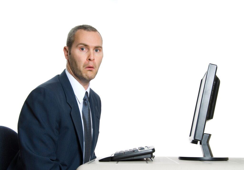Sad man 18BC Man unhappy with poor IT support